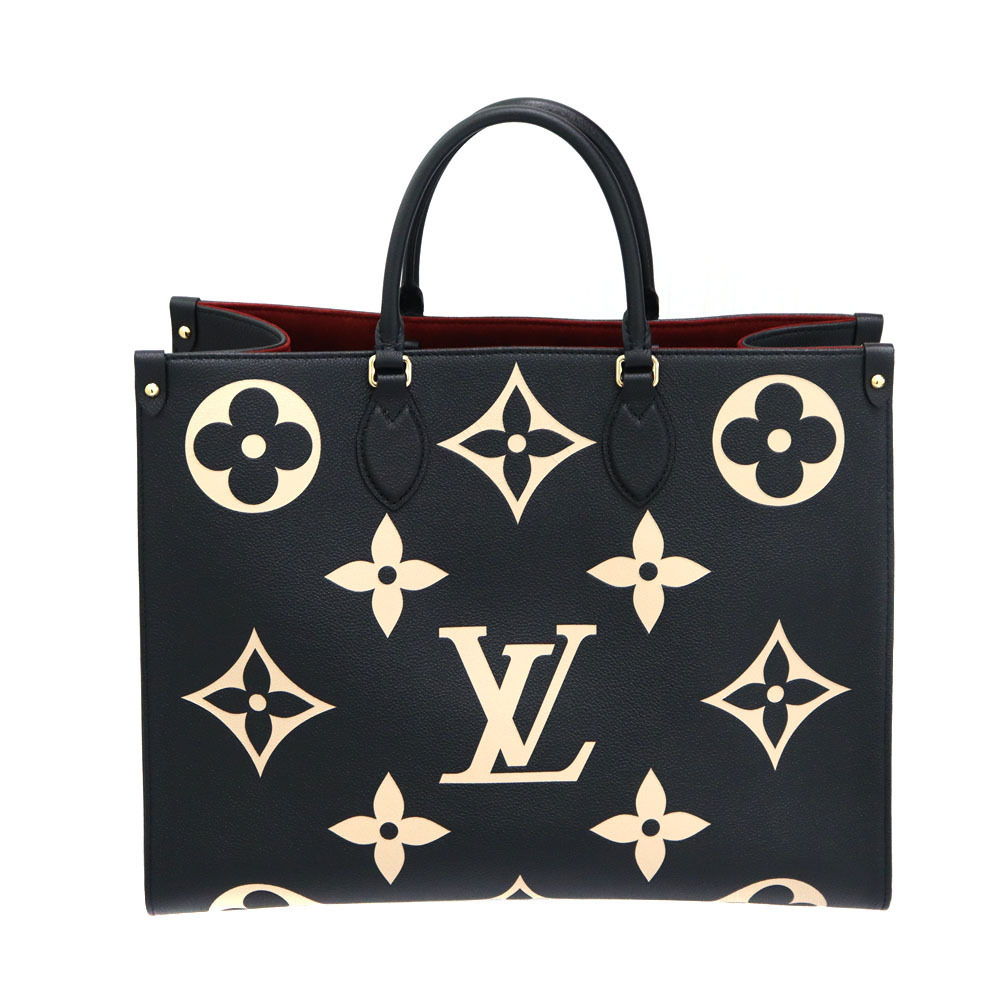 Louis Vuitton OnTheGo Tote Bag Black Beige
